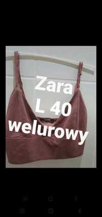 Zara L M top stanik welurowy