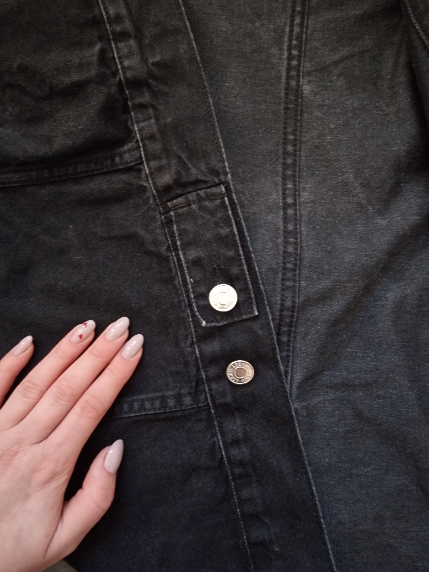 H&M czarna jeansowa kurtka katana 38