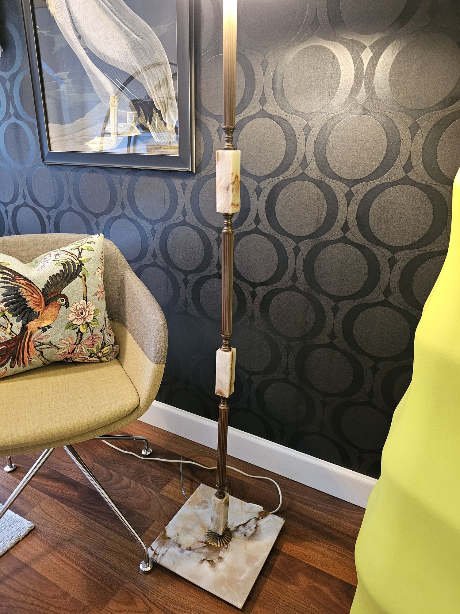 Lampa  stojąca  vintage   marmur