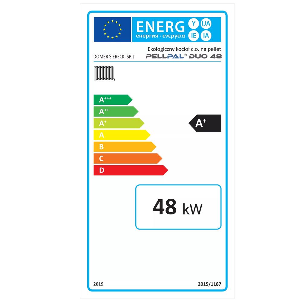 Kocioł na Pellet 48 kW 5 klasa ecodesign A+