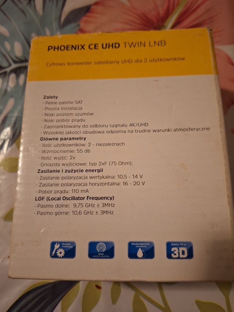 Cyfrowy Konwekter satelitarny uhd dla 2 użytkowników.Phonenix ce uhd