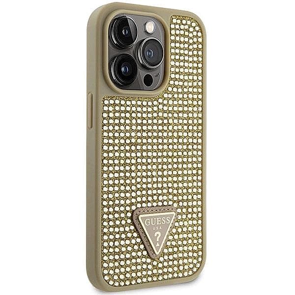 Etui Guess Rhinestone Triangle na iPhone 14 Pro - złote