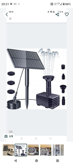 Fontanna solarna do oczka wodnego, pompa ogrodowa do wody pływająca