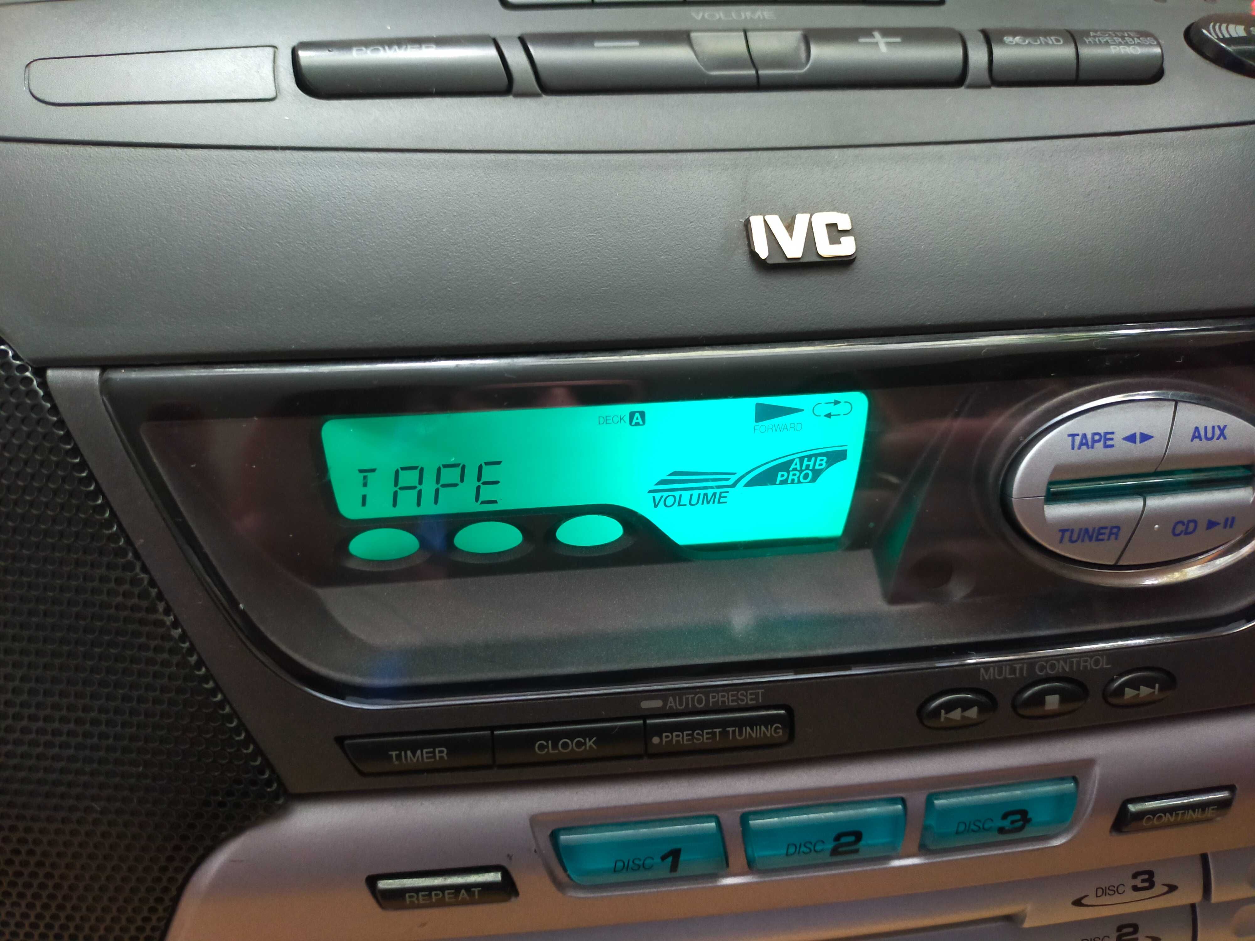 JVC RC-XC3. Radiomagnetofon ze zmieniarką CD. Sprawny.