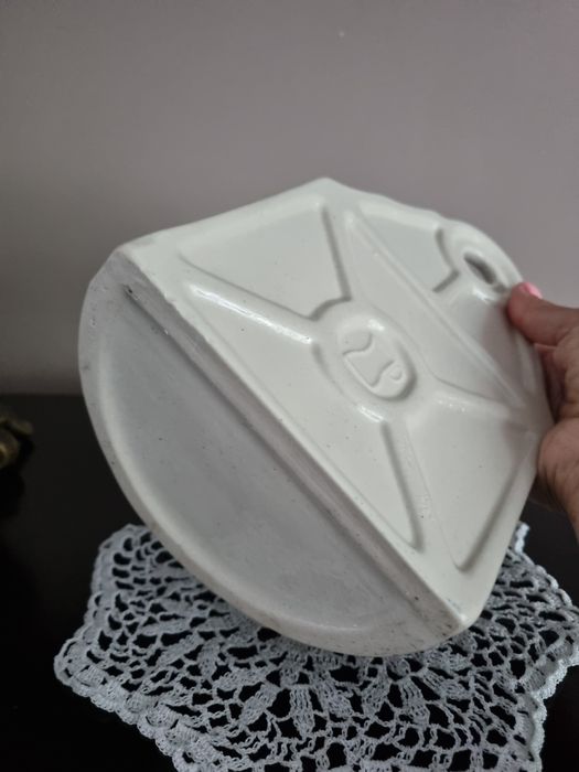 Solniczka fajans Włocławek niebieska duża