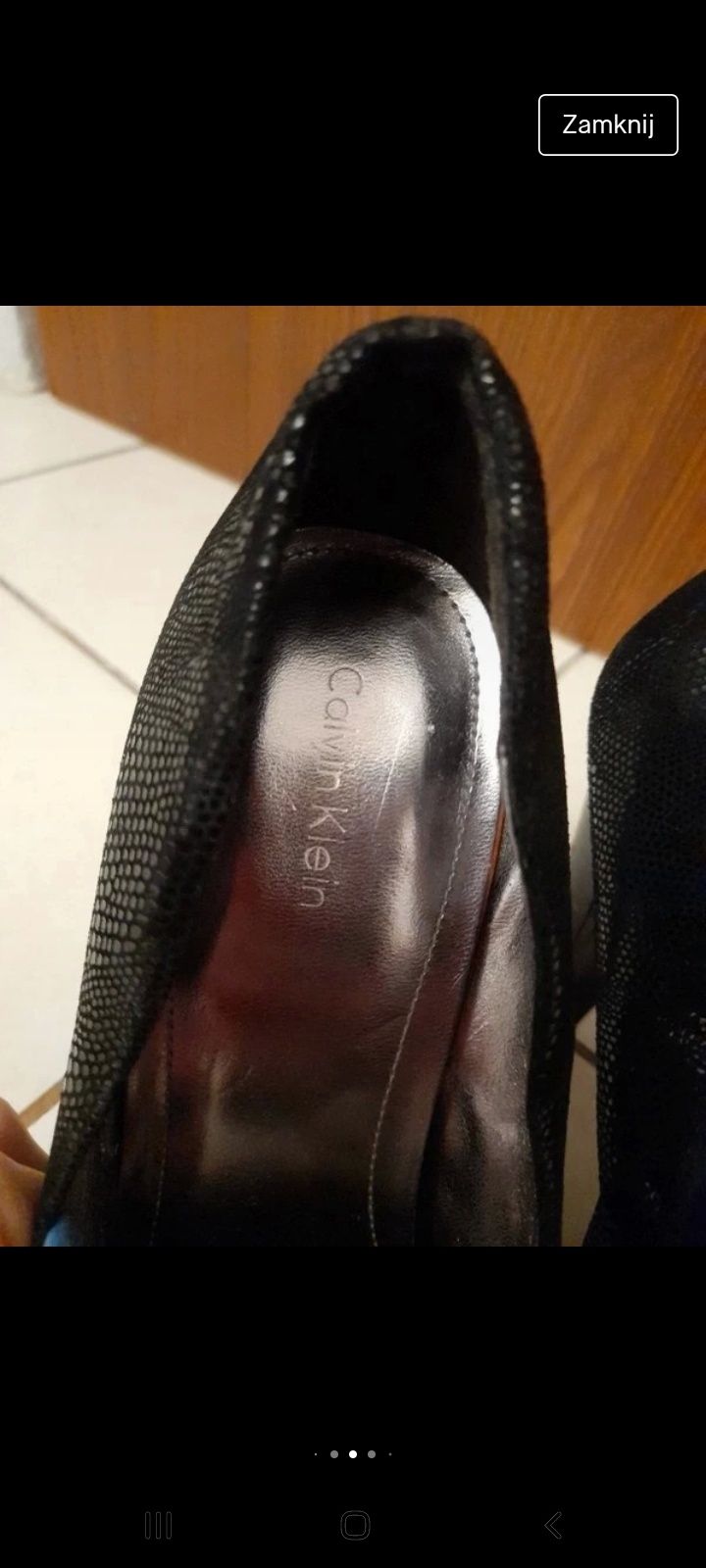 Buty Calvin Klein 39 czarne polysk wysoki obcas szpilki
