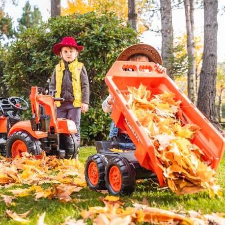 Traktor na pedały Kubota Pomarańczowy z Przyczepką od 3 Lat
