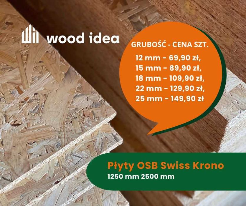 Płyta OSB Swiss Krono 15x1250x2500 mm darmowa dostawa Wrocław PROMOCJA