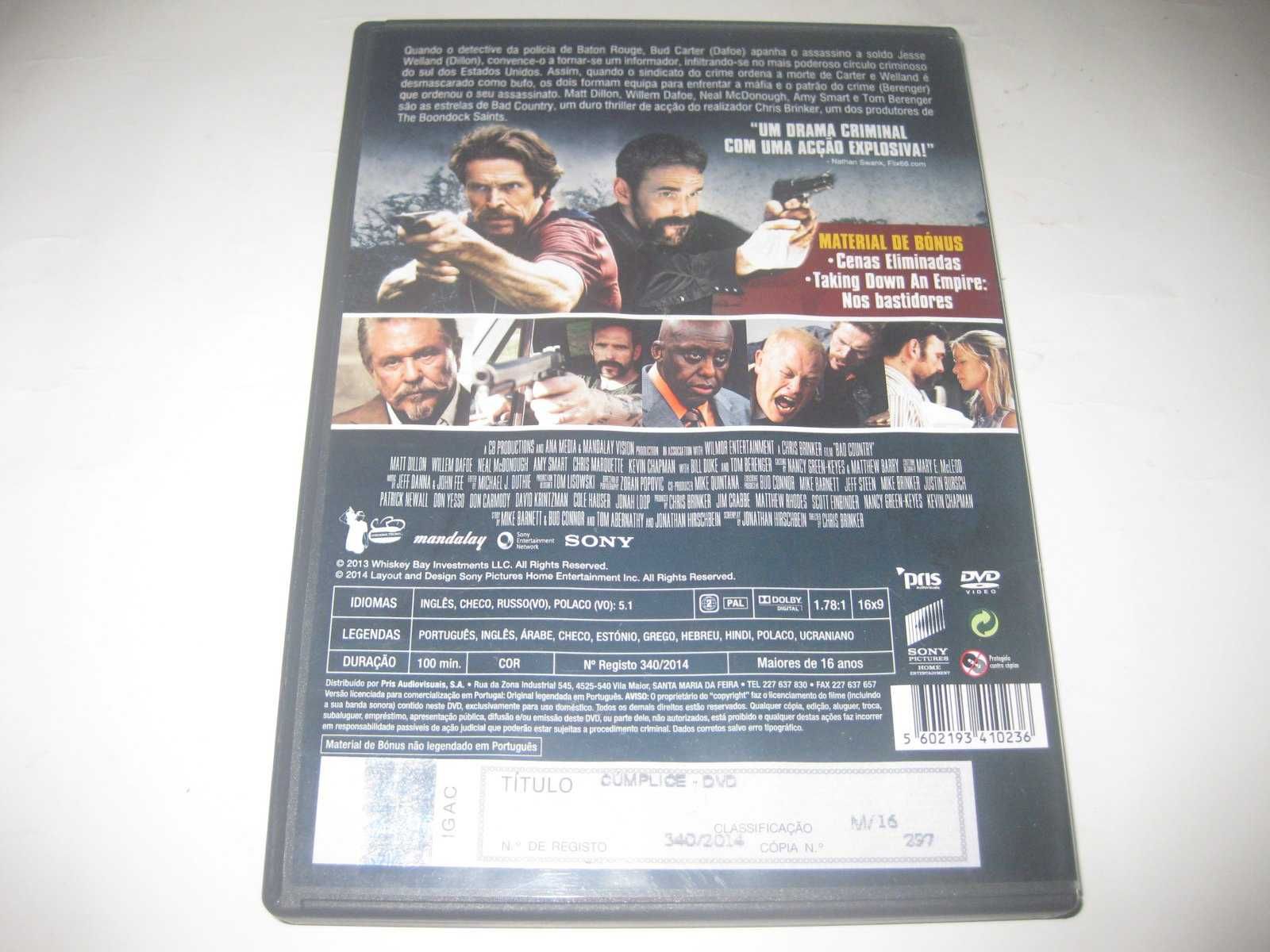 DVD "Cúmplice" com Willem Dafoe