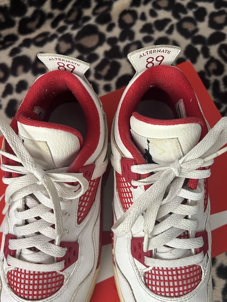 buty nike air jordan 4 alternate 89 białe czerwone