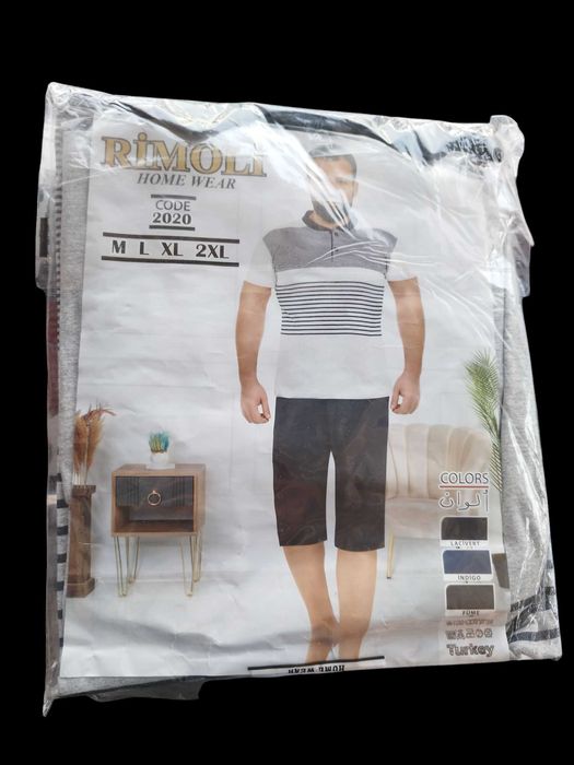 Piżama męska 100% bawełna krótki rękaw szorty