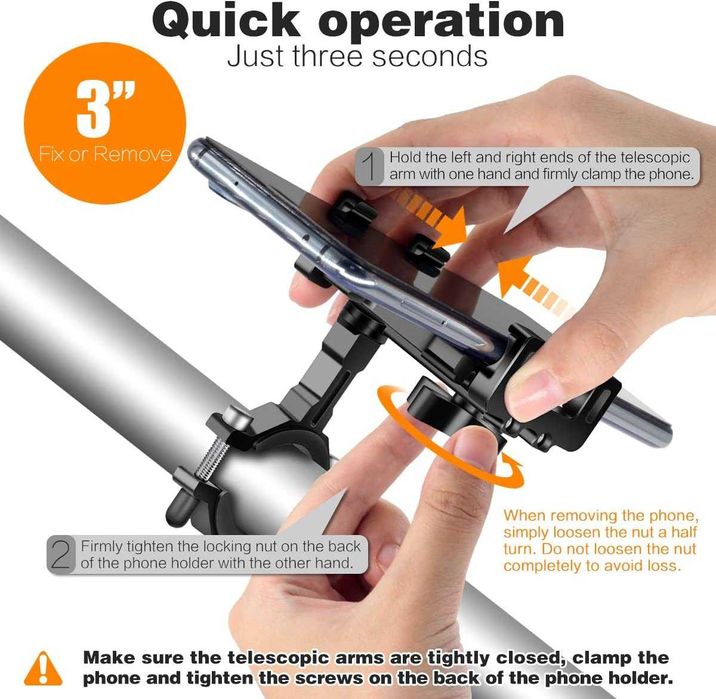 Tiakia U6-9901 uchwyt Rowerowy motorowy pancerny 4,7-7,2'' do telefonu