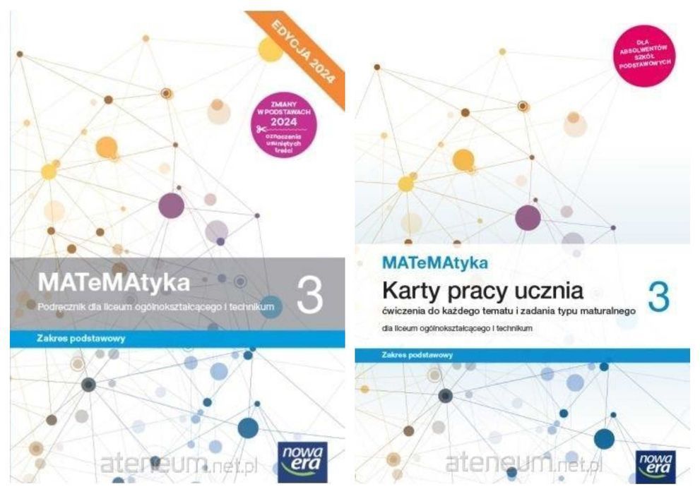 NOWA MATeMAtyka 3 EDYCJA 2024 Karty Pracy + Podręcznik Podstawowy Era