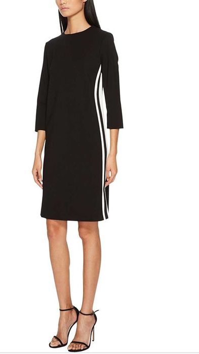 Ekskluzywna sukienka midi elegancja blck lampas wht ESCADA 42 1600,-