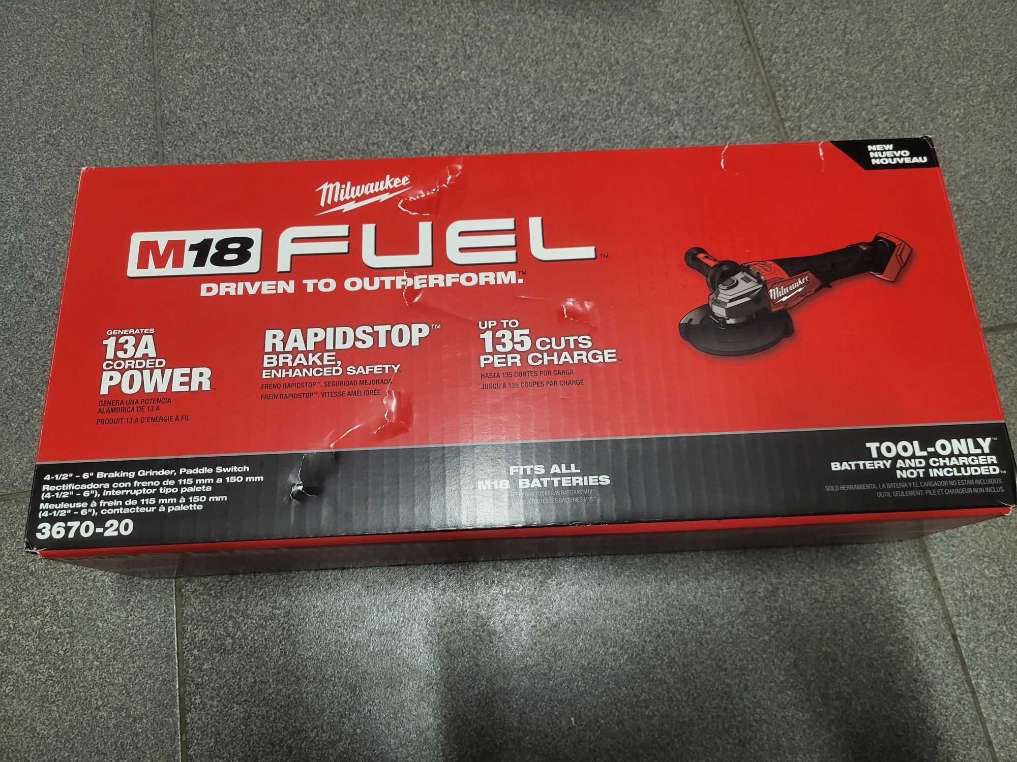 Milwaukee 3670-20 3670 уши болгарка кутова шліфмашина