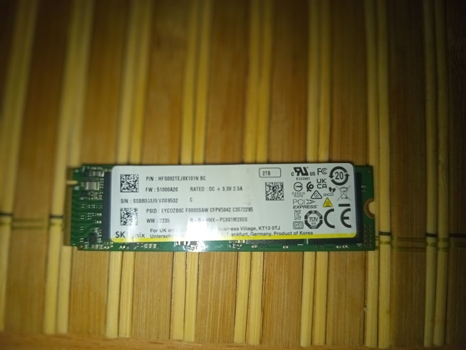 SSD 2 TB NVME M2 Hynix PC 801 (Platinum P41, Solidigm P44)