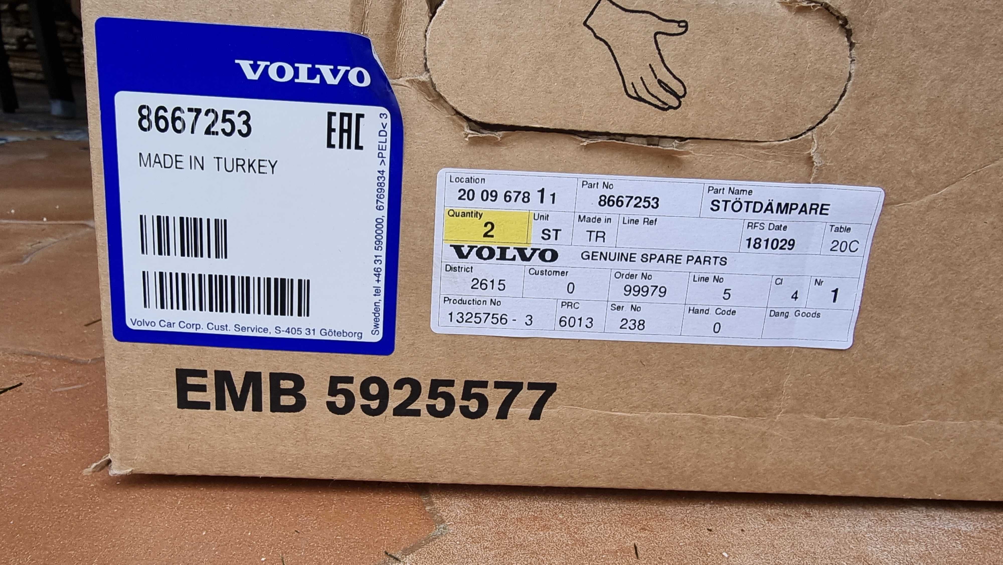 Амортизатор передний для автомобилей Volvo (8667253)