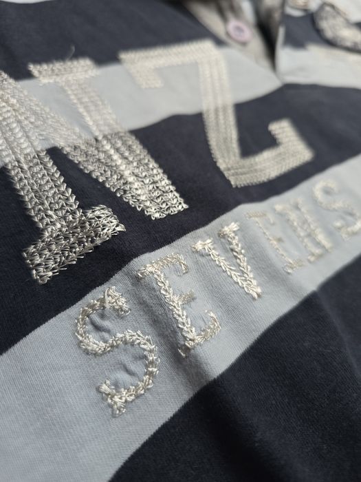 Męska koszulka polo w paski 
Bawełna
W błękitno-granatowe paski

Wymia