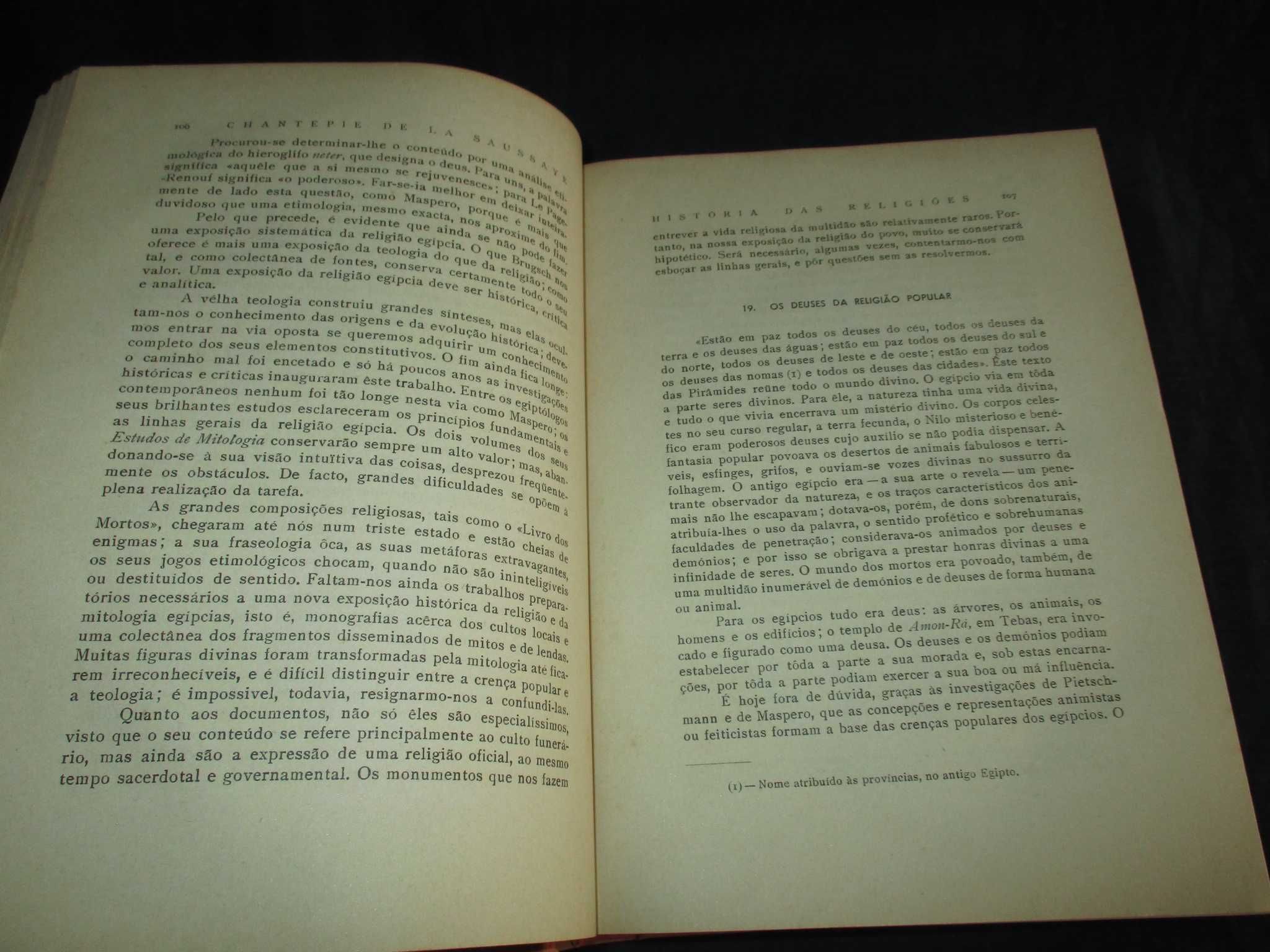 Livro História das Religiões Chantepie de La Saussaye 1ª edição 1940
