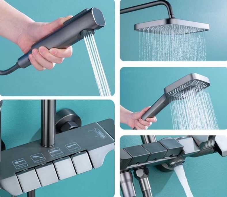 Душова система Душеграй з кнопочною системою піаніно, тропічний душ