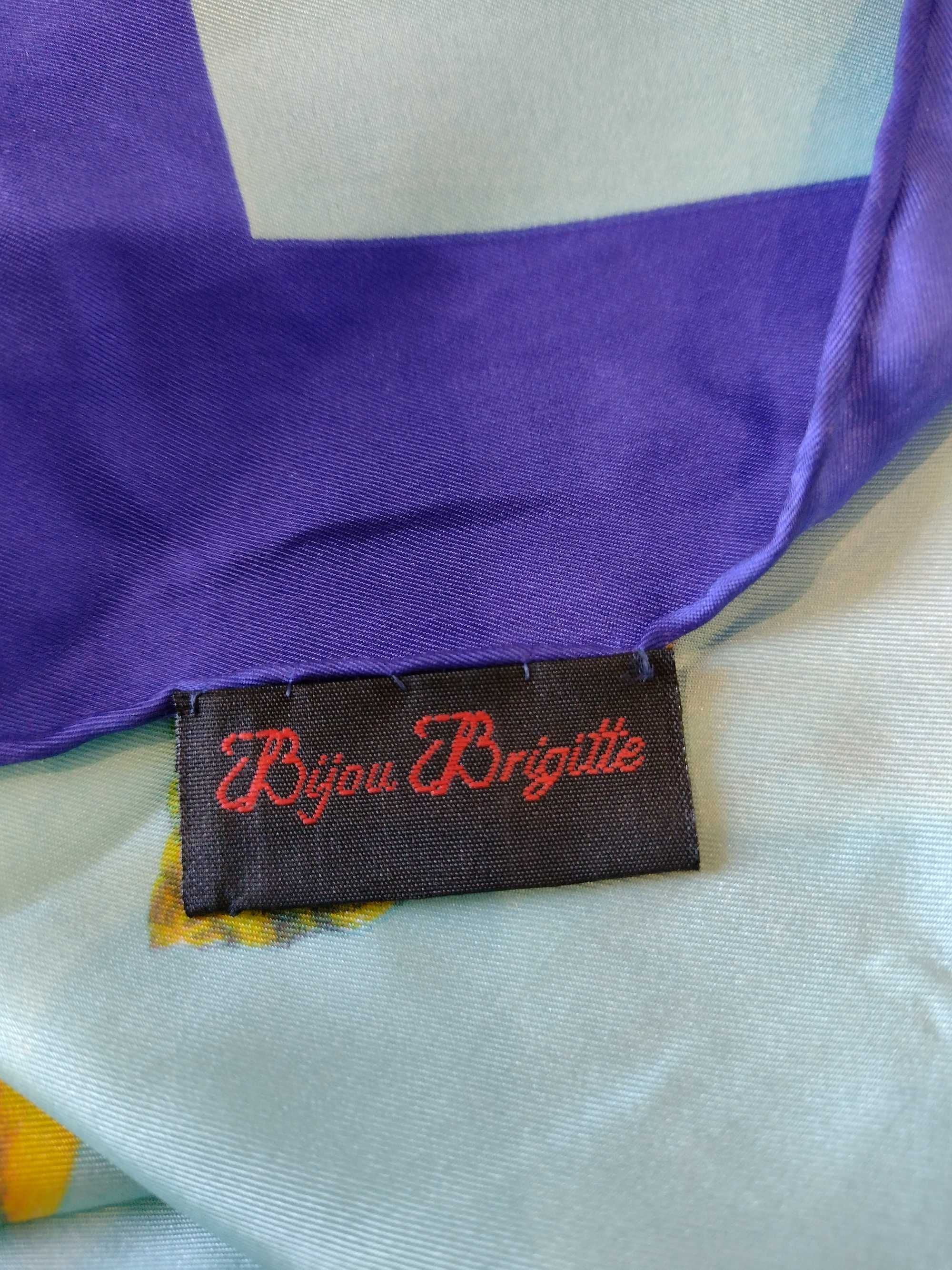 Винтажная шовкова хустка bijou brigitte шелковый платок 86 х 84