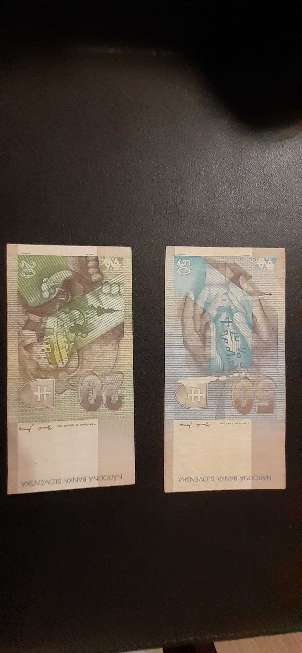 Banknoty Bułgarii, Rumunii i Słowacji.