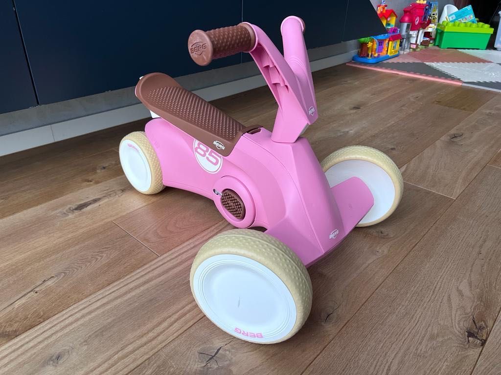 BERG gokart jeździk na pedały Go2 retro różowy + rączka do prowadzenia