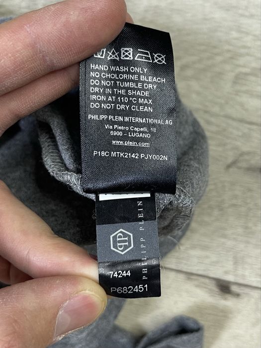 Philipp Plein футболка M размер спортивная серая с принтом оригинал