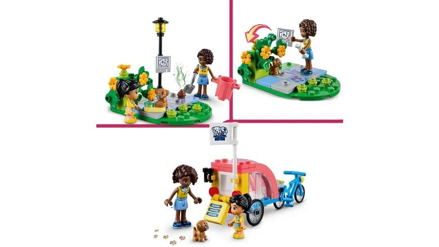 LEGO Friends Игрушечный велосипед для собак-спасателей с щенком. 6+