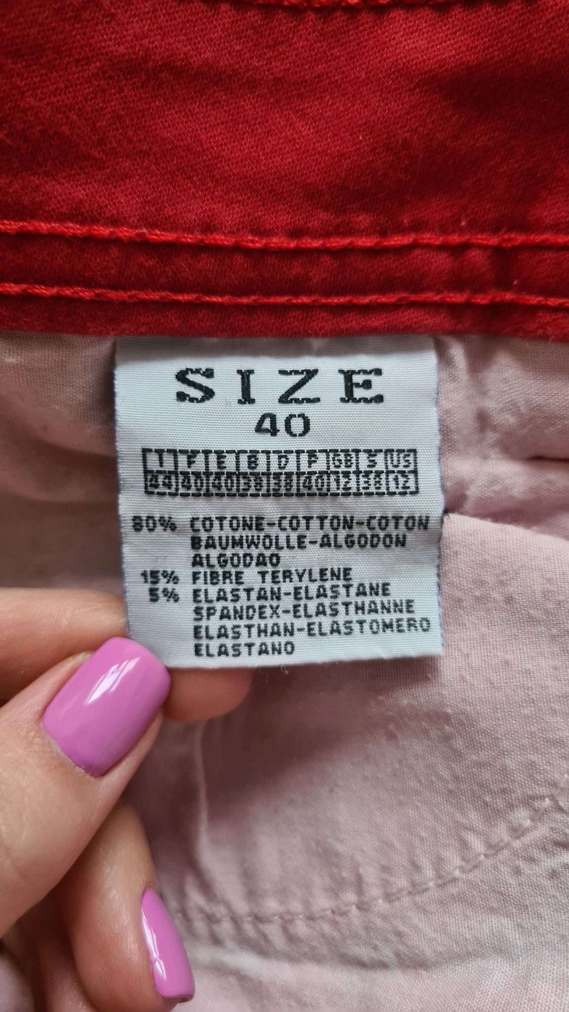 Spodnie skinny rurki czerwone z niskim stanem elastyczne rozciągliwe