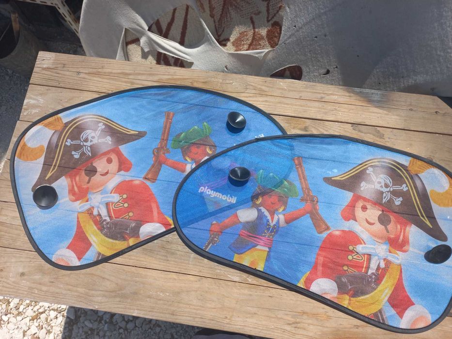 2 para-sóis laterais com ventosas Playmobil logo pirata 65 x 38 cm