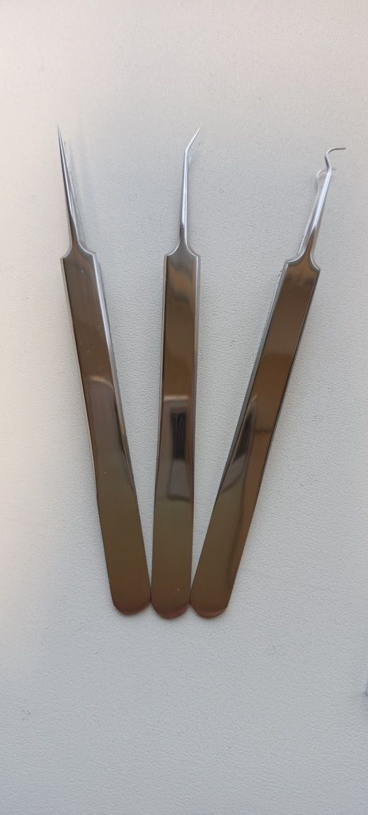 Nowe 2 x 3 szt zestawy penset do rzęs