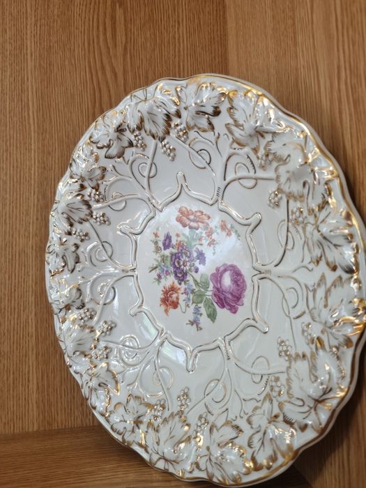 Винтажное фарфоровое блюдо "Цветы".Дулево,СССР .