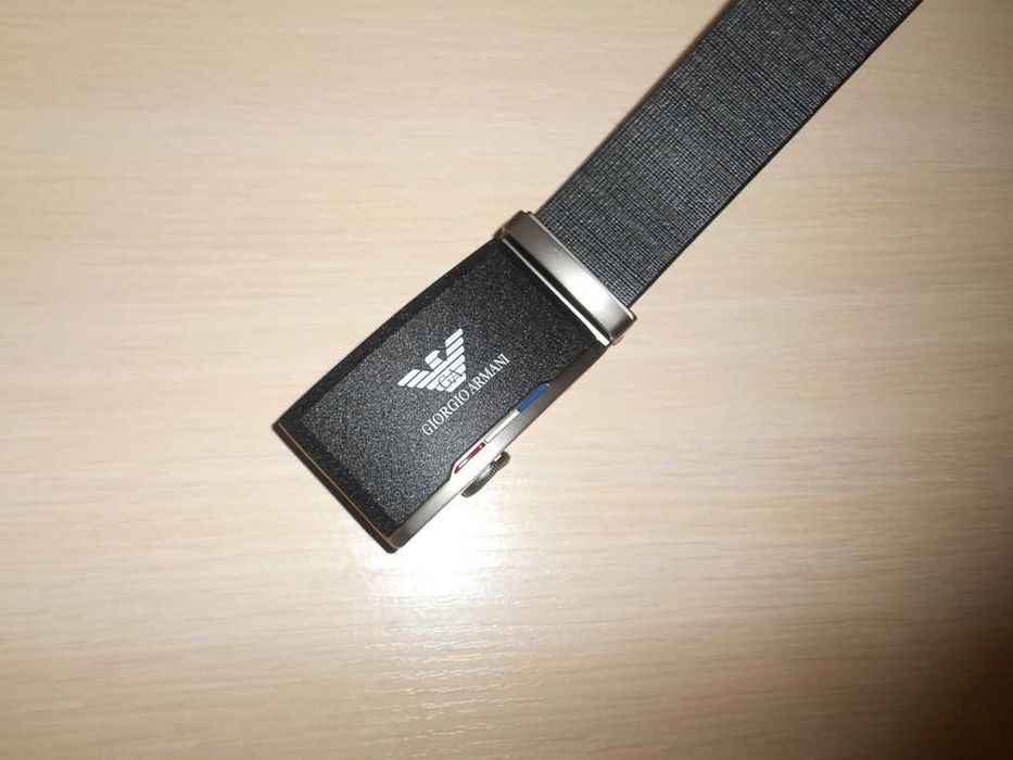 Emporio Armani Męski pasek firmowy, skóra naturalna 215
