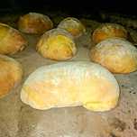 Folares  com ovos caseiros e cozidos no forno a lenha