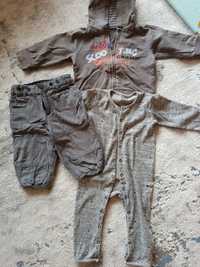 Pajacyk, spodnie, bluza zestaw r. 80-86