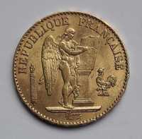 Франція 20 франків 1875 золото Ангел 6,45 г Au gold 900 Франция