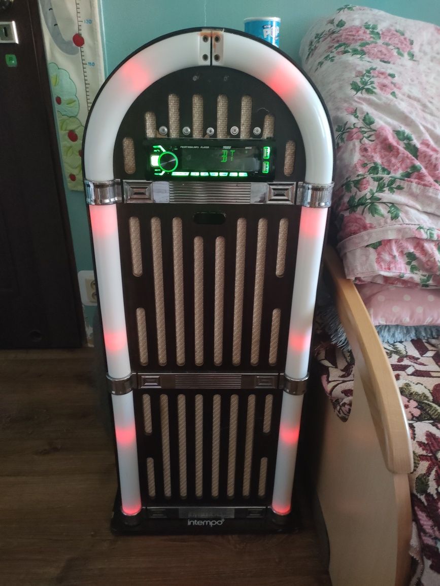 Szafa Kolumna Grająca Głośnik BT Bluetooth LED Intempo RETRO Vintage