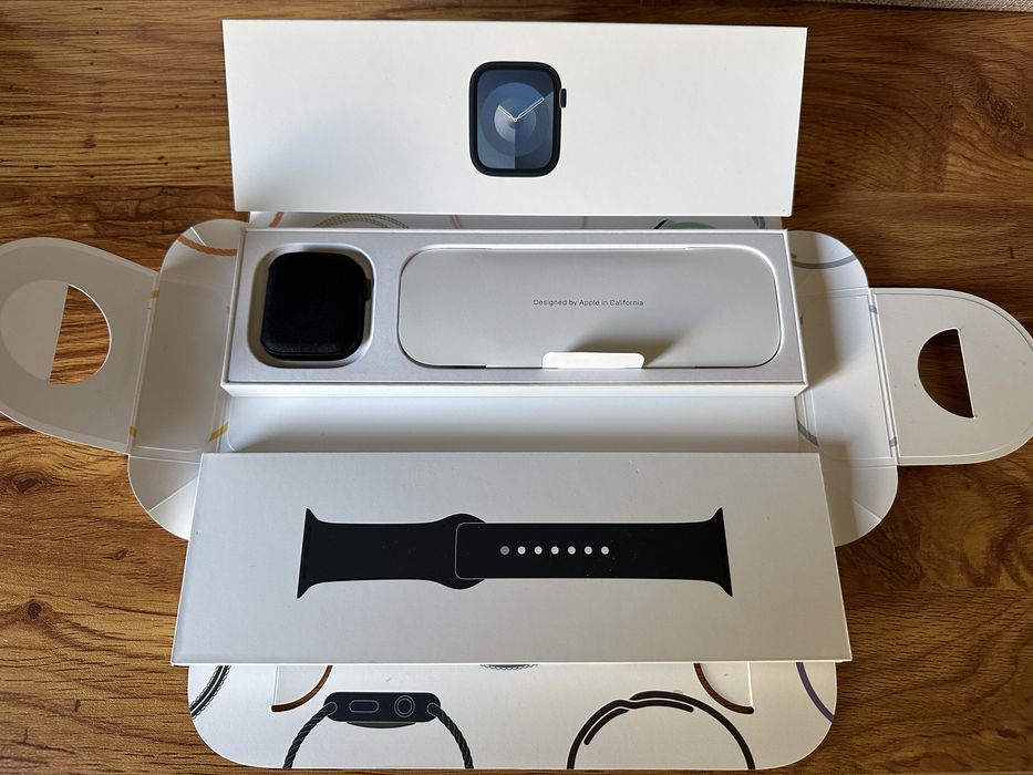  Apple Watch 9 45mm Midnight / Bateria 100% / j. Nowy