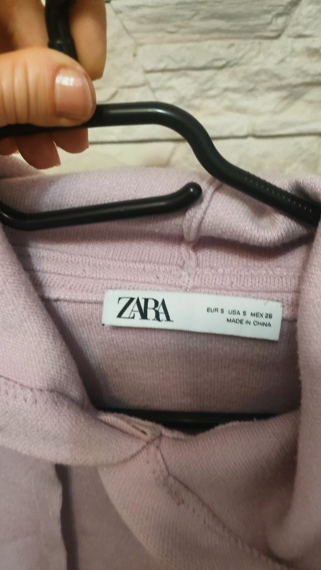 Liliowa bluza z kapturem Zara r. S
