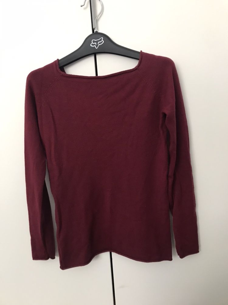 Sweter bluzka dzianina bordo