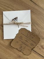 Zaproszenie na ślub wesele minimalistyczne boho rustykalne eko