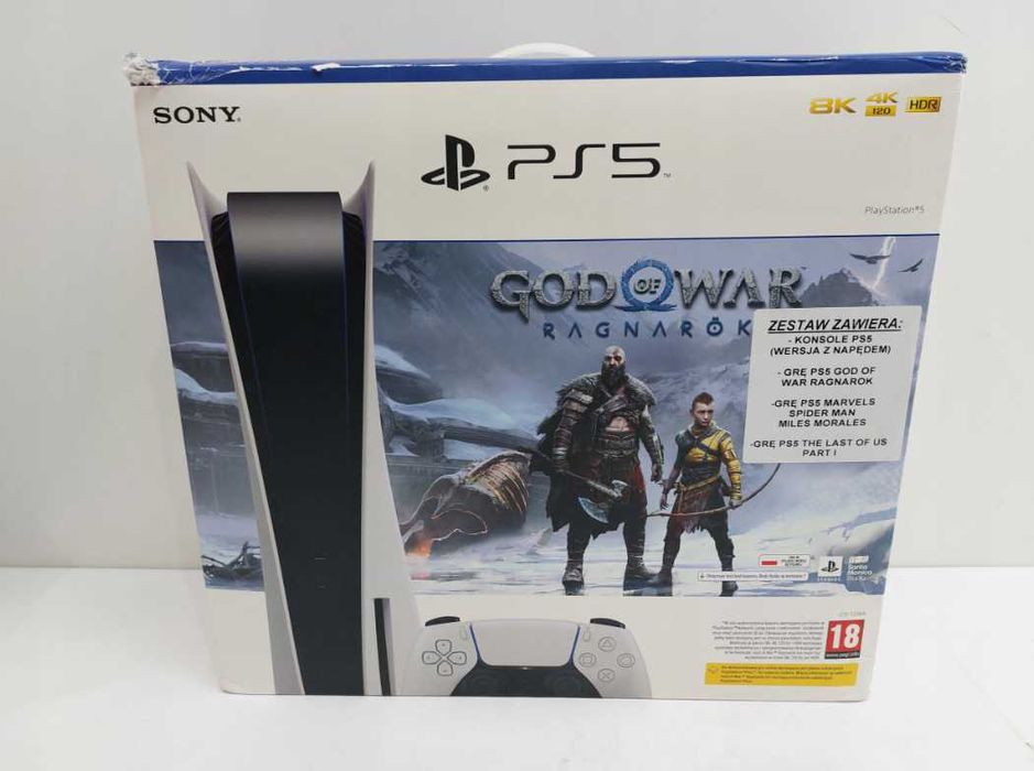 Nowa Konsola Sony PlayStation 5 + GoW Ragnarok + Spider-Man+Last of Us