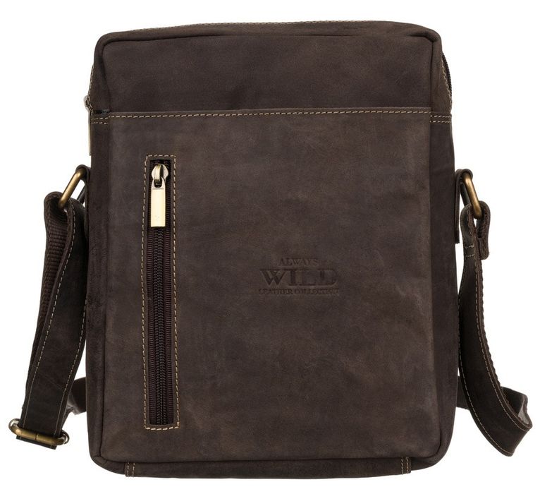 skórzana listonoszka męska z kieszonkami - always wild