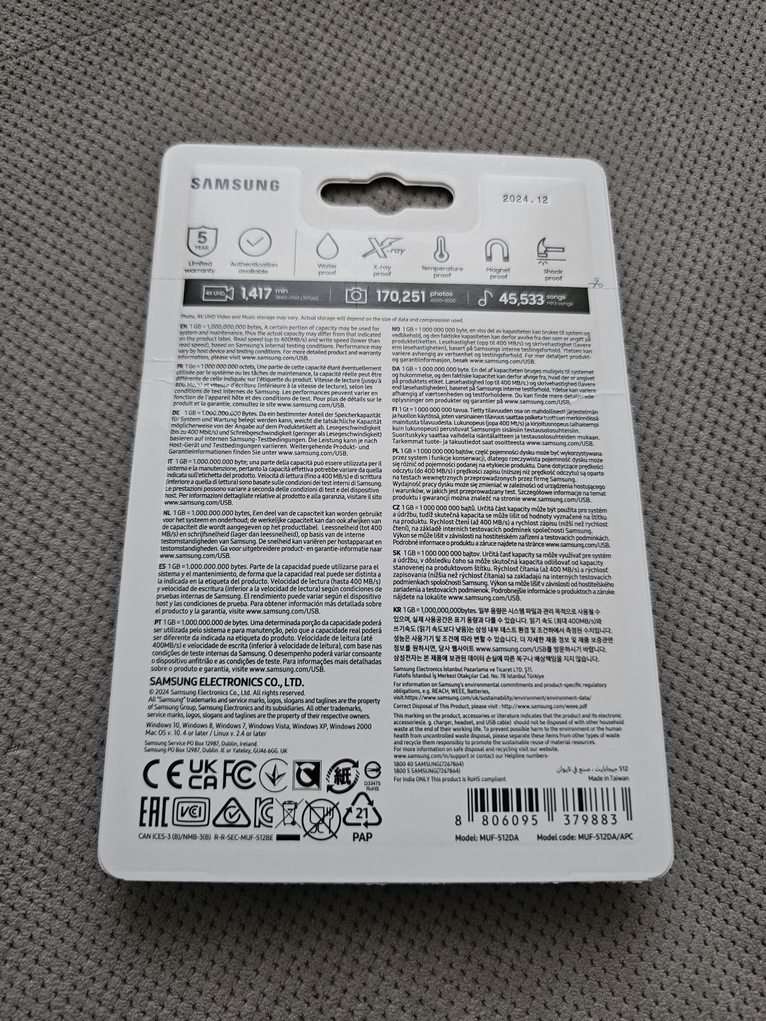 Samsung pendrive 512GB Type-C USB-C 400MB/s