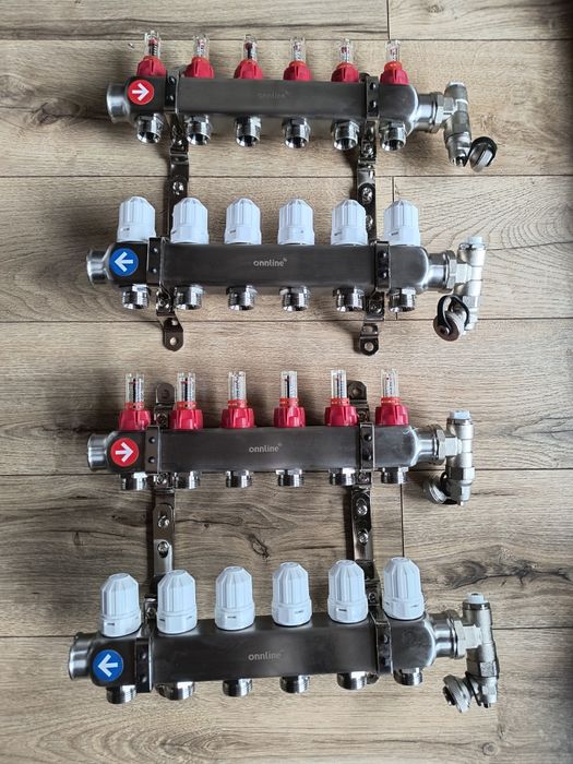 Rozdzielacz 6 sekcji INOX z rotametrami Vesbo