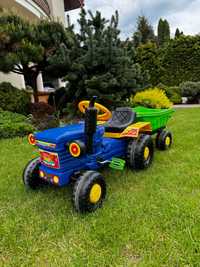 Duży traktor z przyczepą na pedały dla dziecka