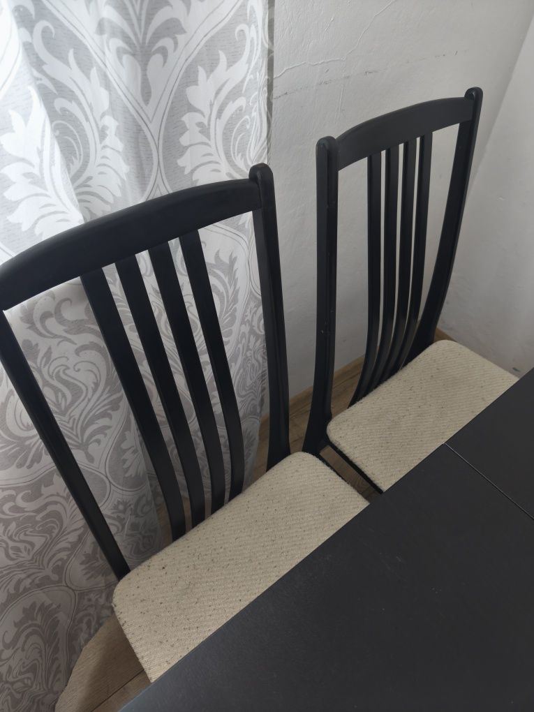 Stół rozkładany Ikea 140x84 + 2x40+ krzesła