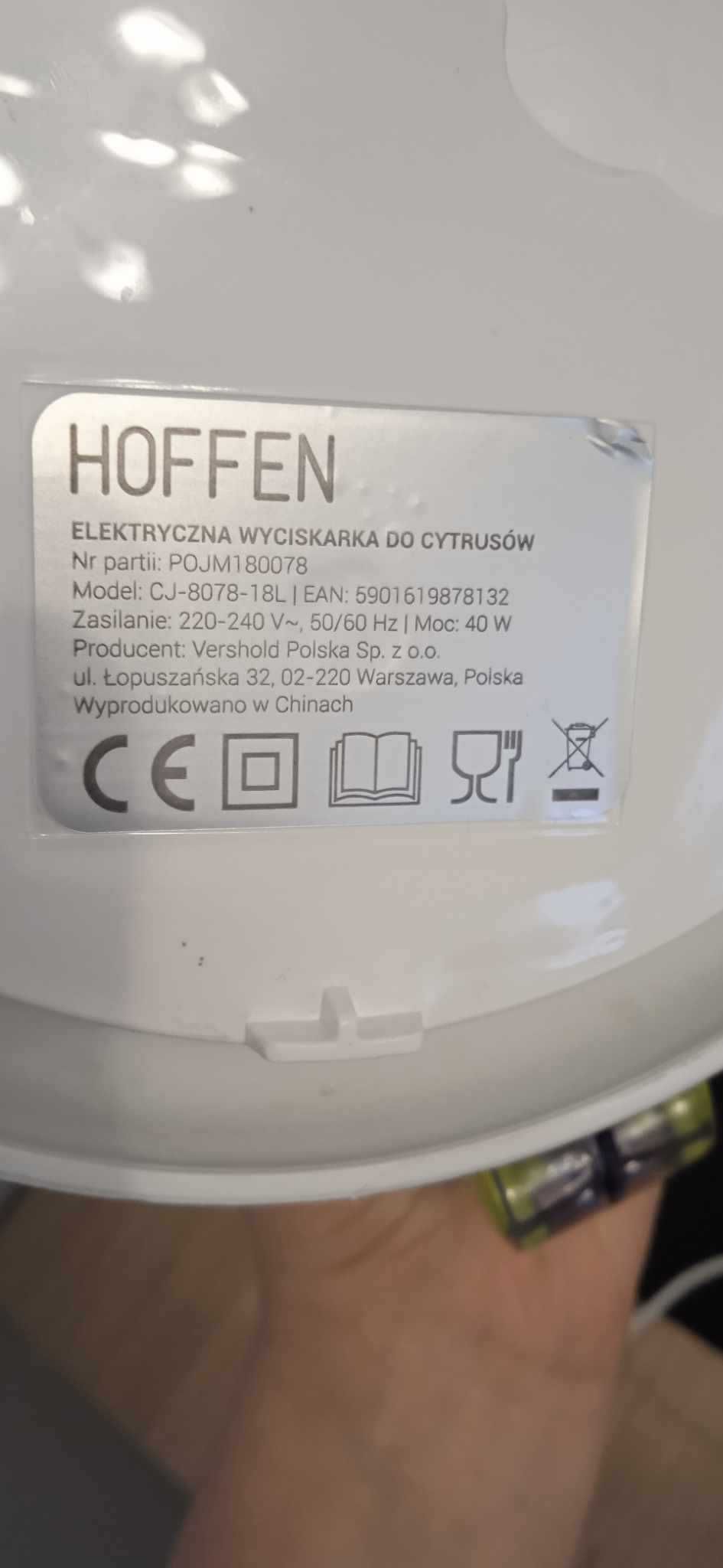 Elektryczna wyciskarka do cytrusów Hoffen CJ-8078