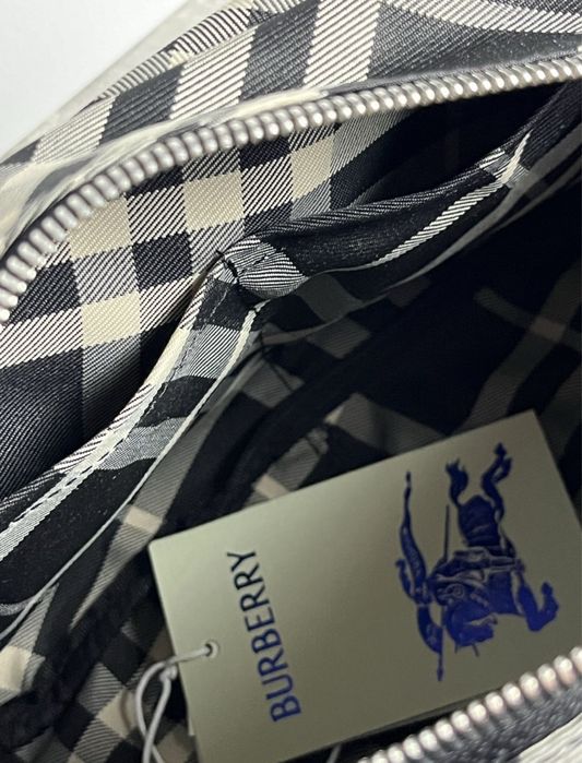 Burberry сумка Black Check heron palm chrome loro island чорна
